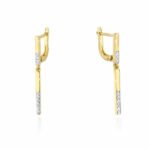 CERCEI AUR GALBEN CU DIAMANTE 0.08 CT