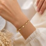 Brățară din aur galben 14K cu stea soare semiluna, damă – model elegant, cadou pentru ea - imagine 2