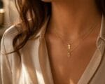 Lantisor Aur 14k Initiala Copil - imagine 3