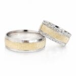 Verighete Argint 925 Placate Cu Rodiu Si Aur Galben