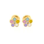Cercei Aur 14 k Fetite Floare