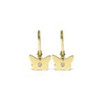 Cercei Aur 14 k  cu Diamante Fetite
