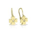 Cercei Aur 14 k  cu Diamante Trifoi