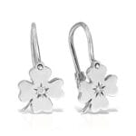 Cercei Aur 14 k  cu Diamante Trifoi - imagine 3