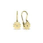 Cercei Aur 14 k  cu Diamante Floare