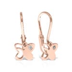 Cercei Aur 14 k  cu Diamante Fluturasi - imagine 3