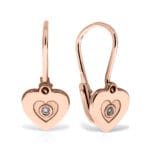 Cercei Aur 14 k  cu Diamante Inimioara - imagine 3