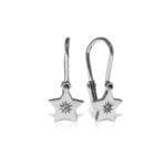 Cercei Aur 14 k  cu Diamante Stelute - imagine 2