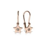 Cercei Aur 14 k  cu Diamante Stelute - imagine 3