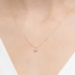 Colier Cu Pandantiv Aur 14 K si Diamant 0,25 - imagine 2