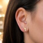 Cercei Aur Cruciulite - imagine 3